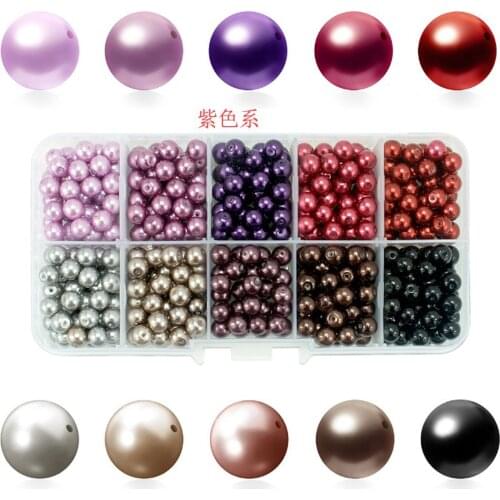 4mm 6mm 8mm glass pearl ball imitation pearl bead box combination evil eye charms for jewelry making