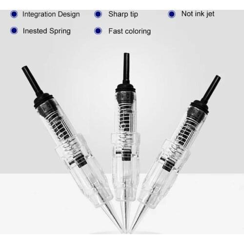 50pcs make up Eye beauty tattoo machine pen permanent 1R 3R 5R 5F 7F 7R cartridge needles New style Sterilized easy click needle