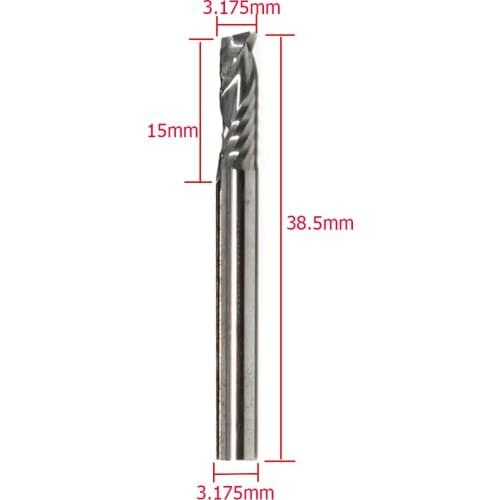10pcs/Lot 15mm Single Flute Tungsten Carbide End Mills CNC Bits for Wood Acrylic Cutting End Mill Cutter Bits Cutting Tools Set