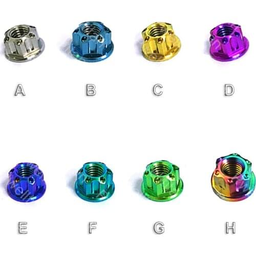 2 PCS M5 M6 Ti Hexagon Titanium Nuts Screws Flange Type Fastener Bolts and Nuts Pitch 0.8/1.0mm