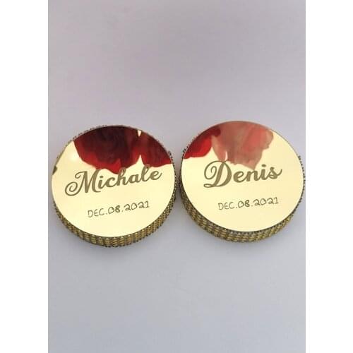 2 Gold/ Silver Acrylic Custom Name Birthday Cake Decoration Personalized Party Wedding Table Center Number Card Seat Card Holder