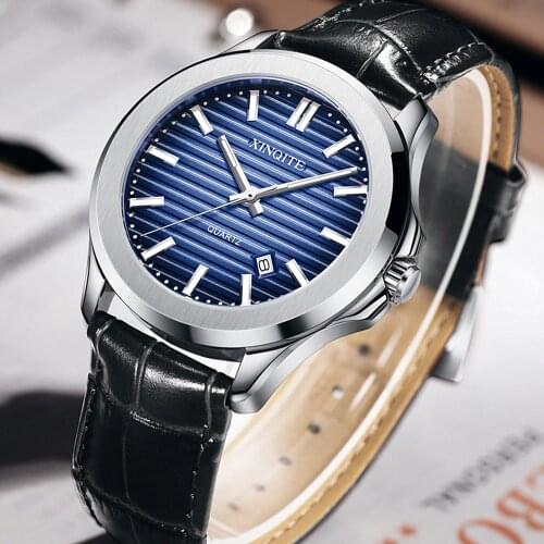 Watch Man 2020 Fashion Luxury Brand Watch Stainless Steel Waterproof Genuine Leather Mens Quartz Wrist Watch Relogio Masculino