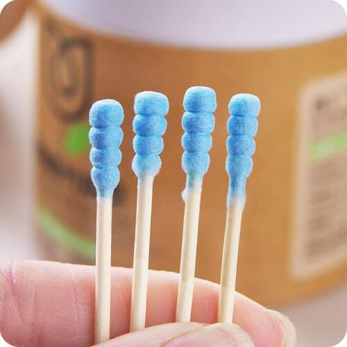 Colour double helical swabs can be used to clean tampon swabs with liquid smear on the cochlea to clean the swabs