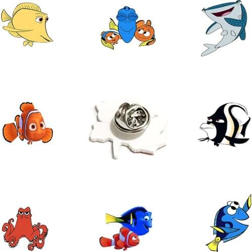 Disney Finding Nemo Acrylic Ladies Jewelry Nemo Giggle Dolimarine Animation Lapel Pin Children Trend Pin