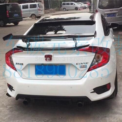 For Honda Civic 4 Door 2016 2017 2018Carbon Fiber rear boot Wing Spoiler Rear Roof Spoiler Wing Trunk Lip Boot Cover Car Styling