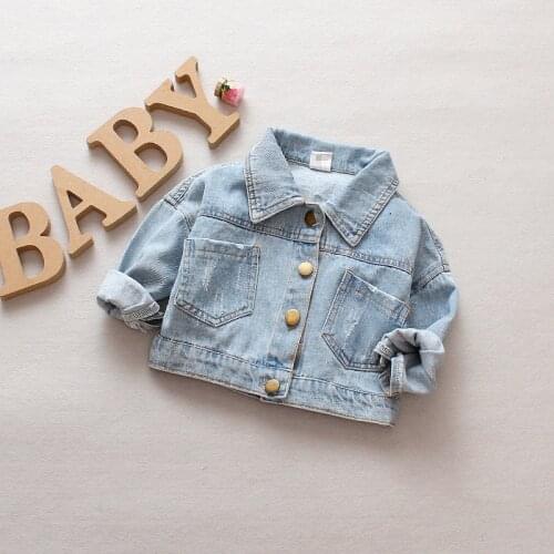Denim Jacket Children Kids Fashion Cowboy Coat Leisure Clothes For Boys Girls Autumn Winter Outerwear Baby Casual Jean Coats