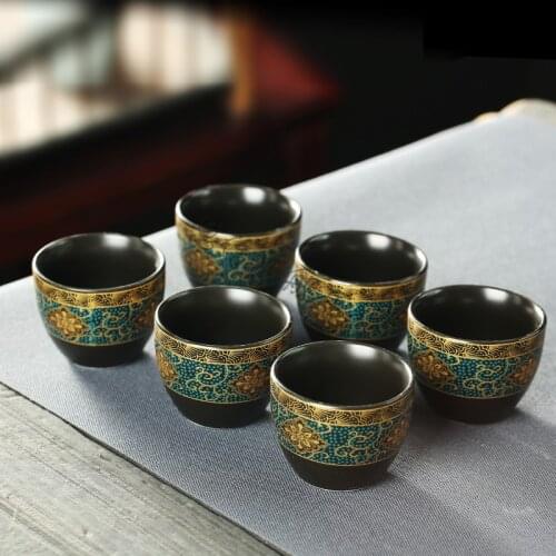 Enamel Ceramic Kung Fu Small Tea Cup Set Single Cup Tea Bowl Tea Cup Tea Art Tea Set Accessories Hat Master Cup