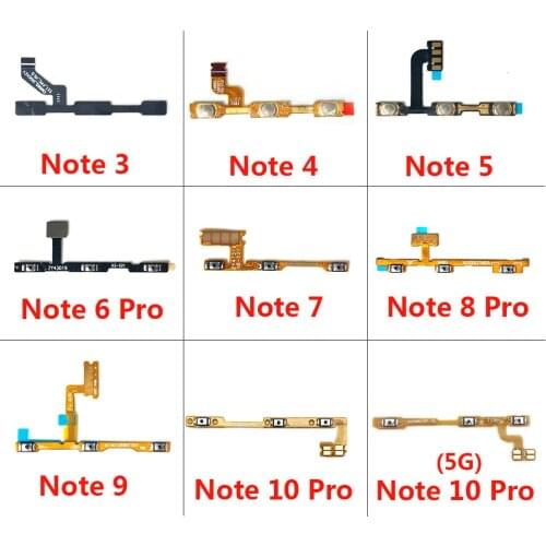 Power On / Off Button Key Volume Side Power Switch Flex Cable For Xiaomi Redmi Note 3 4 4X 5 5A 6 7 8 8T 9 10 Pro Max