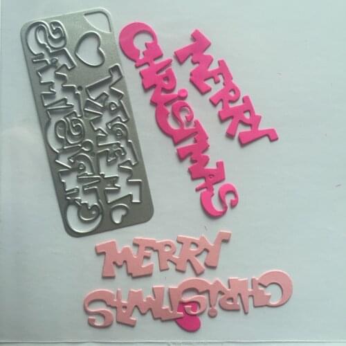 Art words "Merry Christmas" metal die cutting scrapbooking cut fustelle per embossing folder troqueles craft s