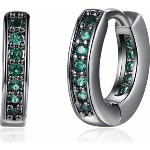 Selling new products in August classic round earrings fresh green zircon earrings simple jewelry unforgettable gift