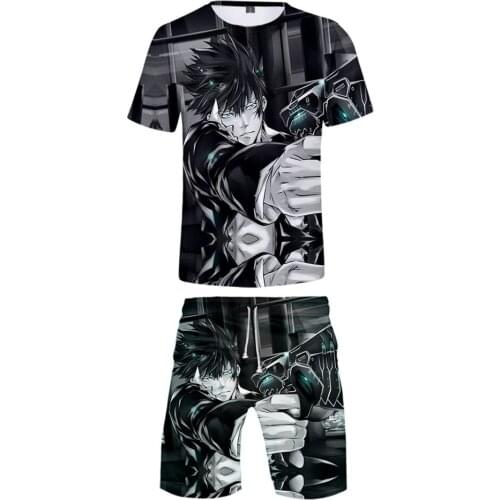 Psycho-Pass 3D Printed Women/Men Kids Two Piece Set Fashion Summer T-shirt+Shorts Suit Hot Sale Harajuku Streetwear Clothes