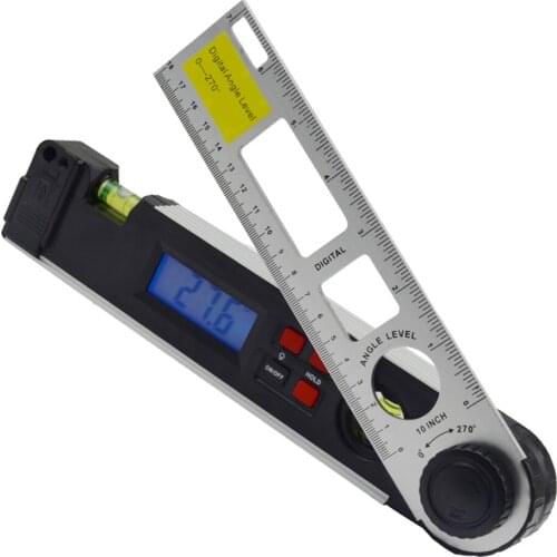 Digital Display Angle Level Ruler With Backlight Vertical Bubble 270 Degrees 225MM