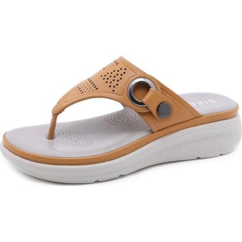Metal Button Ladies Flip Flop Comfortable Home Shoes Women Office Sandals And Slippers Summer Casual Beach Flip Flops qq605