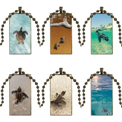 Fashion Necklace Handmade Rectangle Shape Choker Necklace Jewelry Multi Designs For Women 2018 New Arrival Baby Sea Turtle