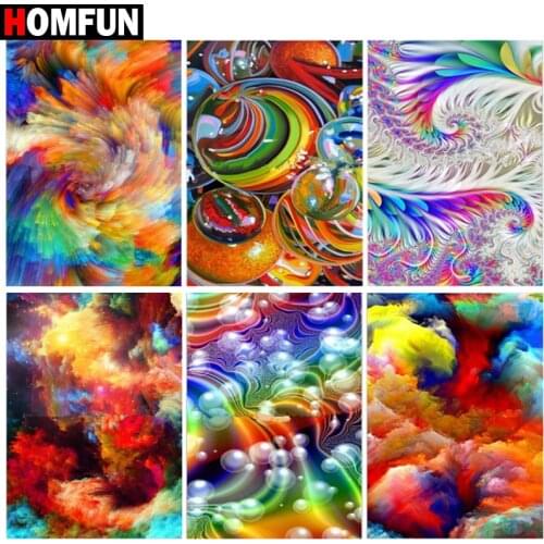 HOMFUN Full Square/Round Drill 5D DIY Diamond Painting "Color abstract theme" Embroidery Cross Stitch 5D Home Decor Gift
