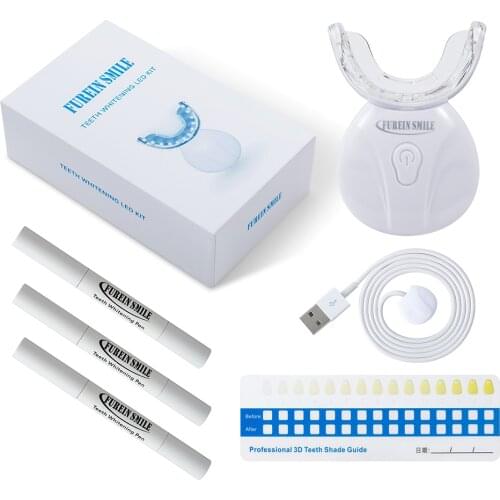 Furein Smile Home Use Teeth Whitening Kit LED Light Bright White Smile Teeth Whitening Gel Kit Dental Brightening
