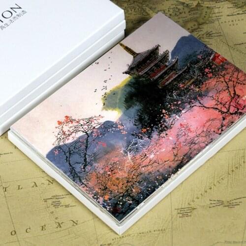 Postcard set of 12 Post card variety pack depicting Overseas Landscape Ink and Wash Painting JY-404