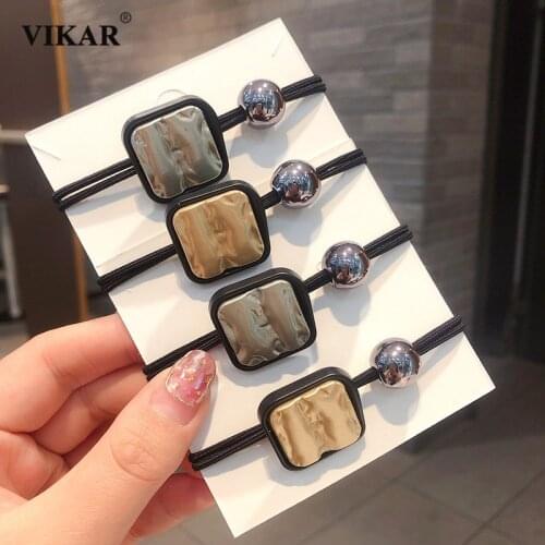 New Women Retro Relief Elastic Hair Bands Scrunchie Girls Sweet Cube Hair Ornament Headband Hair Ropes Fashion Hair Accessories