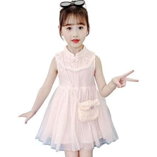 Girl Dress Embroidery Dress For Girl Mesh Children Party Dress Summer Costume Girl 6 8 10 12 14