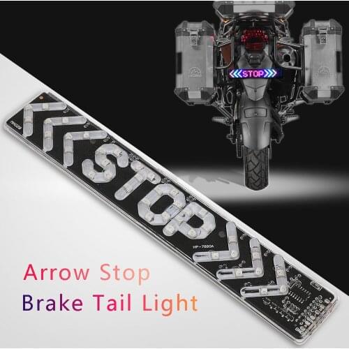 DC 12V Motorcycle Brake Light LED Flash Stop Signal Lighting Moto Indicator Lamp License Plate Driving Taillight Warning Lights