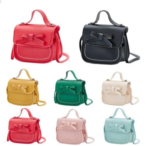 2019 Cute Toddler Baby Messenger Bag Children Kids Girls Princess Shoulder Bag Handbag Solid Bowknot Princess Coin Purses