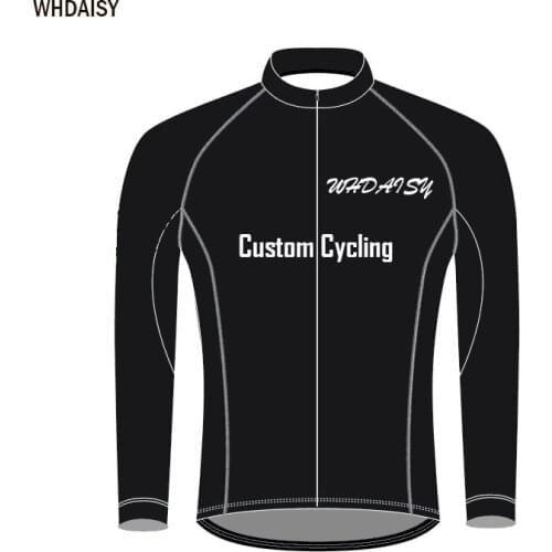 WHDAISY Customized Cycling Shirt Long Sleeves Bike Jersey Quick Dry Winter Thermal Bicycle Clothes