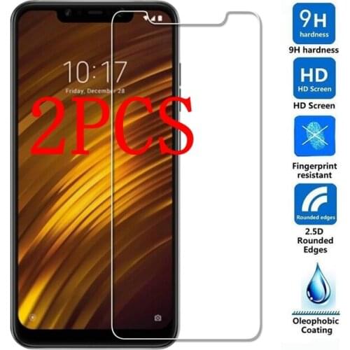 2PCS Tempered Glass For Xiaomi Poco F1 Screen Protector Toughened protective film For Xiaomi Pocophone F1 Global Version glass