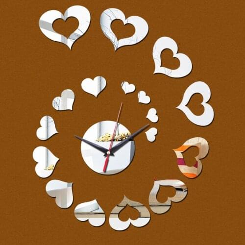 New rushed modern design diy mirror watch wall clock stickers home decoration living room clocks decor