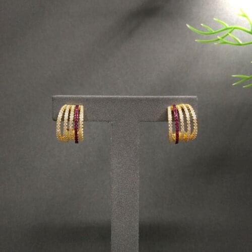 S925 sterling silver new golden yellow multi-ring earrings women fashion personality bohemian style jewelry female earrings