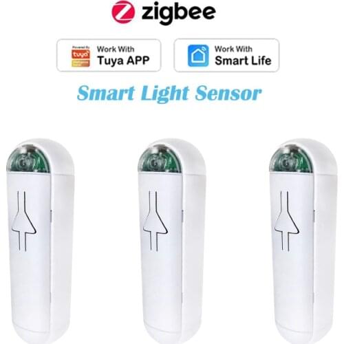 ZigBee Light Sensor Indoor / Outdoor Brightness Sensor Automation Alarm Support Tuya Smart Life APP Work with Zigbee Gateway
