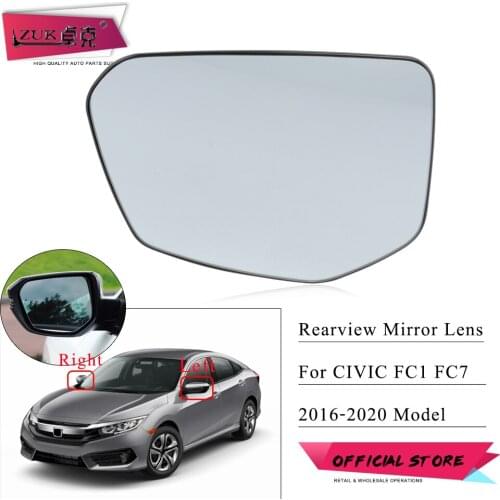 ZUK Side Mirror Lens For HONDA CIVIC 2016 2017 2018 2019 2020 FC1 FC7 10th Generation Rearview Door Mirror Glasses With Heated
