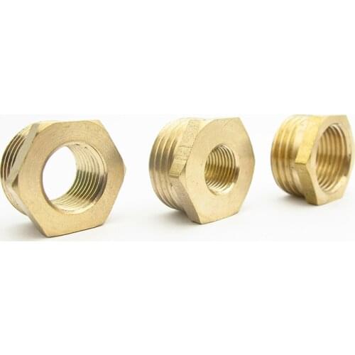 1/8" 1/4" 3/8" 1/2" 3/4" 1" BSP Male To Female Thread Brass Reducer Bushing Reducing Pipe Fitting Coupler Connector Adapter