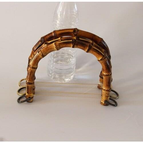 10 pcs Outsize 18 X 14 CM U Shape Bamboo Purse Bag Handle With Fastern Suitcase Handles Ornament Bag Parts Wellet Replacement