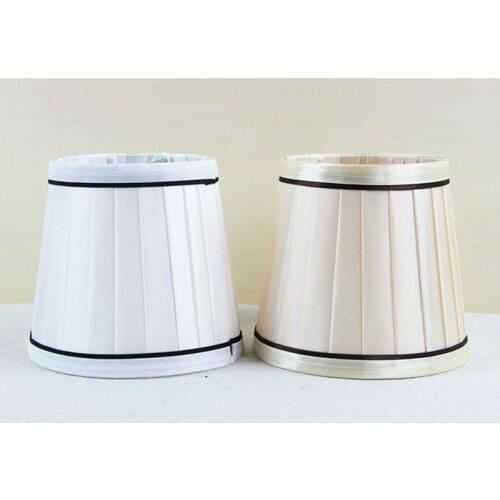 2PCS DIA 12cm Modern Pleated Lamp Shades,Mini Fabric Lampshade For Chandelier Wall Lamp, Clip On