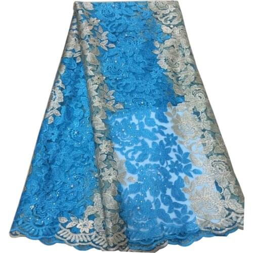 2021 African French Swiss Stone Net High Quality Nigerian Tulle Mesh Lace Fabric For Party Dress 5Yards/Lot YMS301