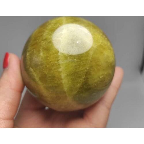 6-7cm Natural Huang fluorite Fluorite Quartz Crystal Sphere Ball Healing