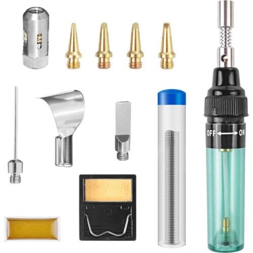 Promotion! 12 in 1 Cordless Torch Soldering Kit Butane Gas Electric Welding Pen Tool MT-100