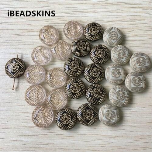 New arrival! (choose color) 22mm 180pcs/lot Acrylic flat coin shape antique style Beads for Jewelry DIY #008(Design as shown)