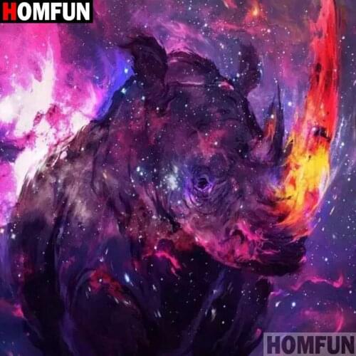 HOMFUN Full Square/Round Drill 5D DIY Diamond Painting "Cartoon rhino" 3D Embroidery Cross Stitch 5D Home Decor Gift A17200