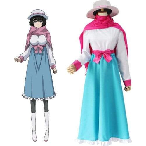 Anime Steins Gate Cosplay Shiina Mayuri Costume Research Institute LabMem No.002 Dresses Halloween Party Wear