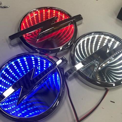 Suitable for Opel 3D car badge Andra LED light car logo light car logo white red blue 12V 133mm X 101mm