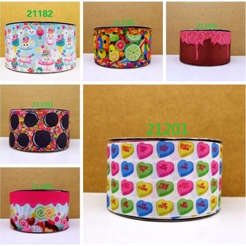 Free shipping 50 yard icecream printed grosgrain ribbon 21201