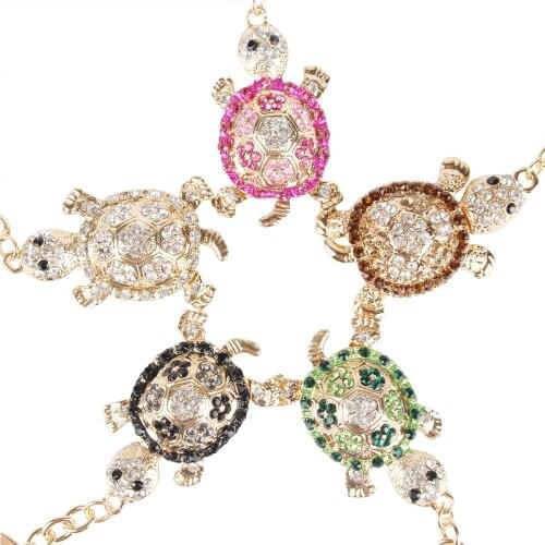 Black White Gold Pink Green Tortoise Turtle Pendant Charm Rhinestone Crystal Purse Bag Keyring Key Chain Accessorie Wedding Gift
