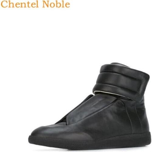 Brand Chentel Male Comfortable Loafers Men Casual Shoes Party Shoes Men Flats Lace-Up Sneakers Red Black Color Flats Bottom