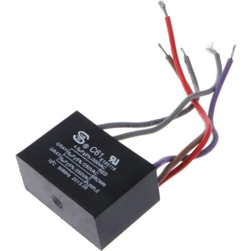 CBB61 Electrical Power Relay Connecting Capacitor 4.5uf+6uf+5uf 250V 5 Wire