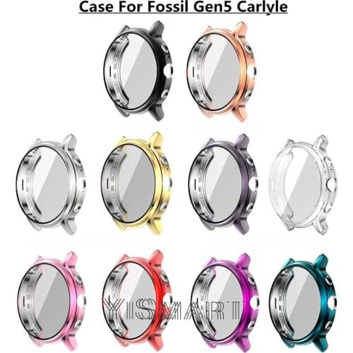 Case for Fossil Gen 5 Carlyle Smartwatch Plating TPU Protective Case Full Cover Screen Protector