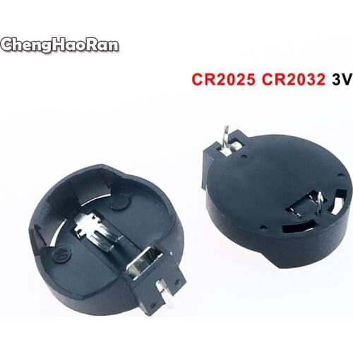 ChengHaoRan Black CR2025 CR2032 3V Button Coin Cell Battery Socket Holder Case Wholesale