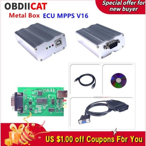 A + Quality SMPS MPPS V16 EDC16 Metal Box ECU Chip Tuning Tool MPPS Remap Chip tuning CAN Flasher Car Diagnostic Scanner