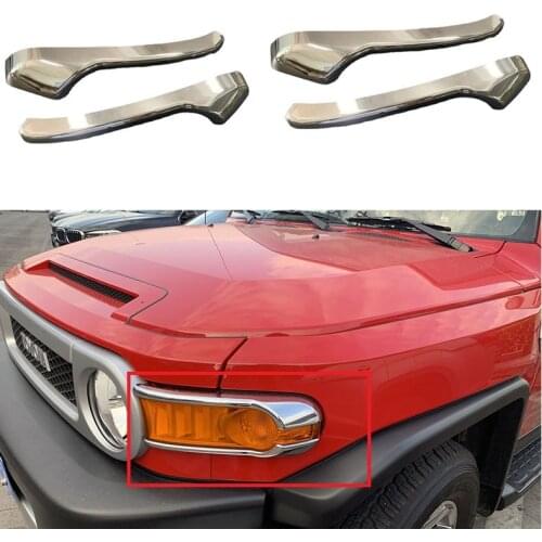For Toyota FJ CRUISER 2007-2021 ABS Chrome Front Head Light Cover Car Exterior Accessories