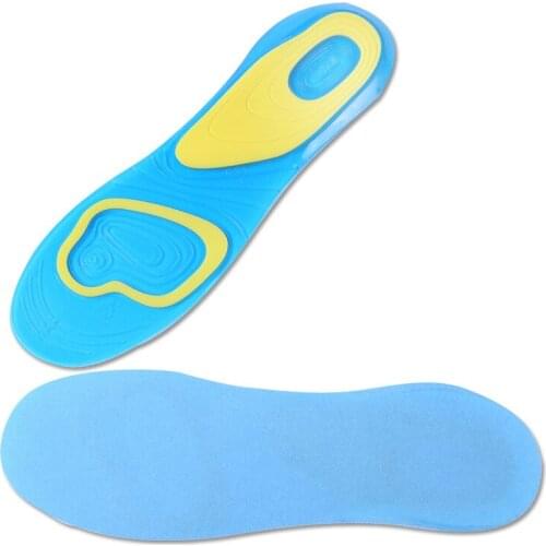 Elastic Thickening Outdoor Sports Insoles Shock Absorber Silica Gel Pad Air Cushion Soft Drop Pain Travel Running Insole